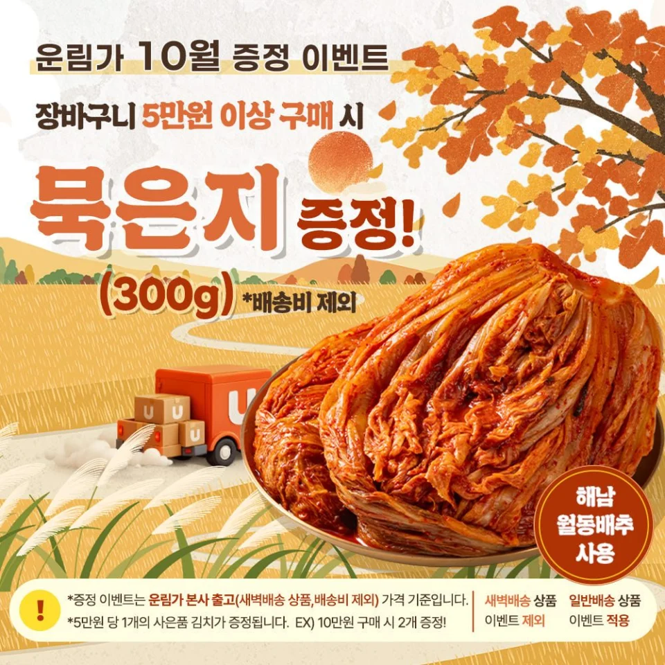 운림가 55년전통 대용량 전라도 국산 배추 김장 포기 김치 5kg